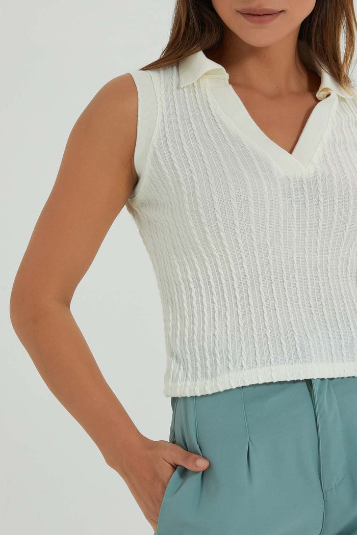 Redtag-White-Sleeveless-Top-Colour:White,-Filter:Women's-Clothing,-Limited-Edition-Tops,-New-In,-New-In-Women,-Non-Sale,-S22B,-Section:Women-Women's-