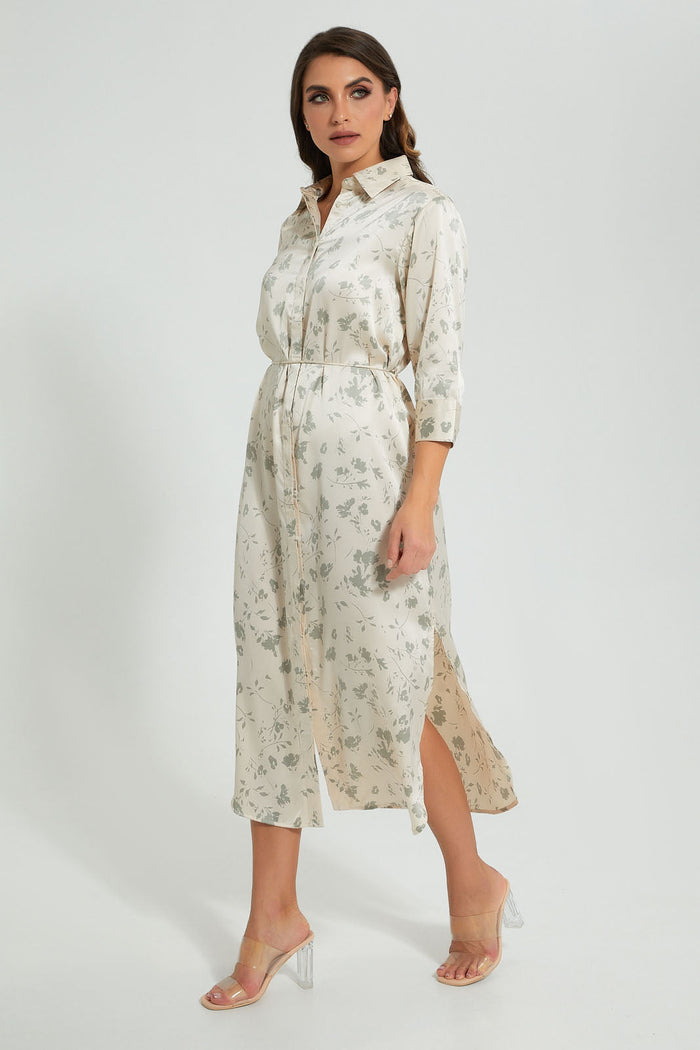 Redtag-Assorted-Collared-3/4-Sleeve-Maxi-Dress-Colour:Assorted,-Filter:Women's-Clothing,-Limited-Edition-Dresses,-New-In,-New-In-Women,-Non-Sale,-S22B,-Section:Women-Women's-