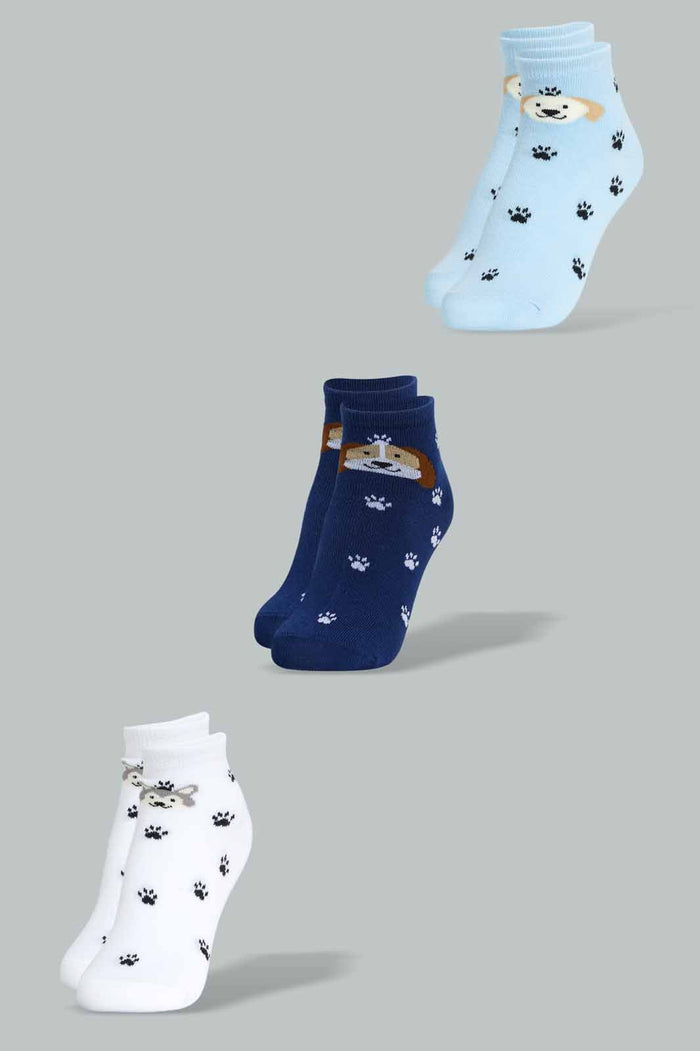 Redtag-Assorted-3-Pk-Paw-Ankle-Socks-Ankle-Socks-Boys-2 to 8 Years