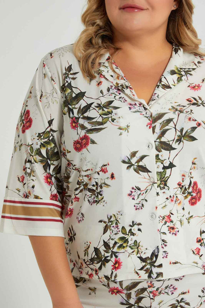 Redtag-Floral-Print-Shirt-Colour:Assorted,-Filter:Plus-Size,-LDP-Tops,-New-In,-New-In-LDP,-Non-Sale,-S22B,-Section:Women-Women's-