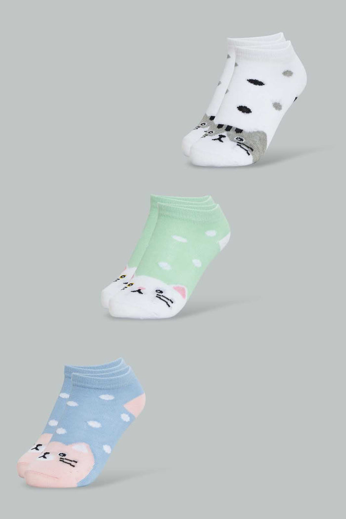 Redtag-Assorted-Ankle-Socks-Ankle-Socks-Girls-2 to 8 Years