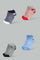 Redtag-Grey-Blue-And-Navy-Car-Print-Ankel-Length-Socks-(4-Pack)-Ankle-Socks-Infant-Boys-3 to 24 Months