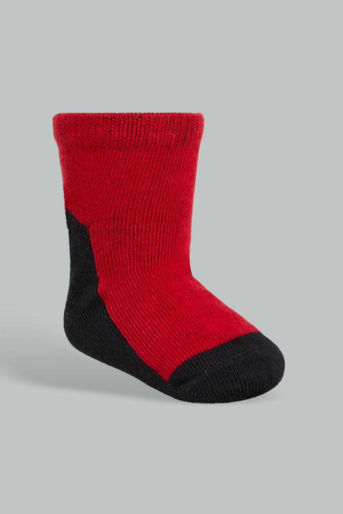 Redtag-Grey-Stripe-Print-4-Pack-Socks-(Ankle-Length)-Ankle-Socks-Infant-Boys-3 to 24 Months