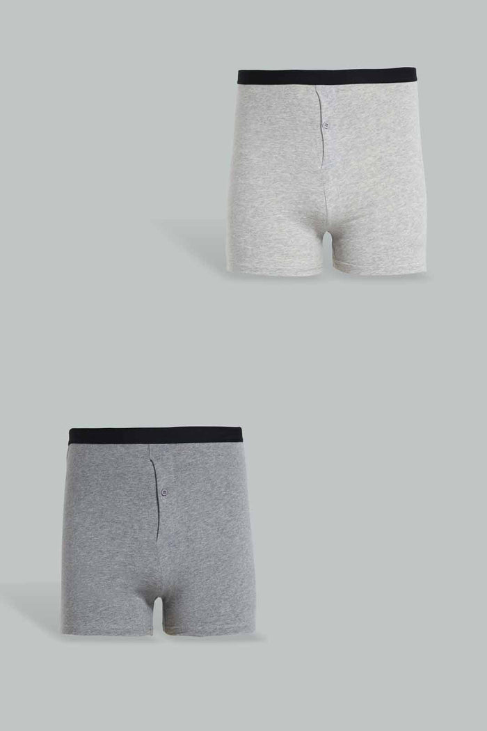Redtag-Grey-Knitted-Boxer-Short-For-Men-(Pack-of-2)-365,-Category:Briefs,-Colour:Grey,-Deals:New-In,-Filter:Men's-Clothing,-Men-Briefs,-New-In-Men-APL,-Non-Sale,-Section:Men-Men's-
