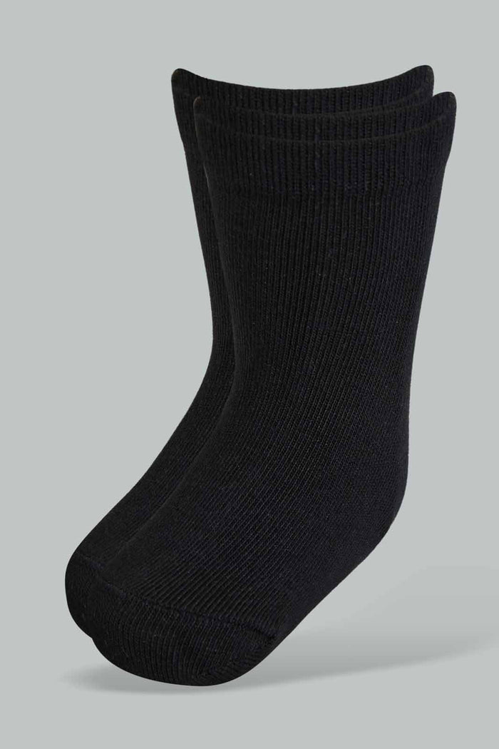 Redtag-Black-Solid-Four-Pc-Pack-Ankle-Length-Socks-Ankle-Socks-Infant-Girls-3 to 24 Months