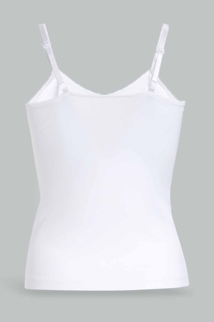 Redtag-White-X-White-Vest-(2Pack)-Vests-Senior-Girls-9 to 14 Years
