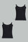 Redtag-Black-X-Black-Vest-(2Pack)-Vests-Senior-Girls-9 to 14 Years