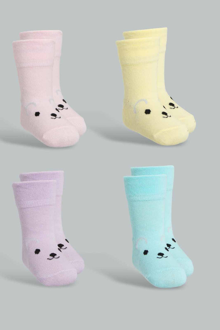 Redtag-Multi-Colour-4Pcs-Pack-Full-Length-Folding-Socks-365,-Category:Socks,-Colour:Assorted,-Deals:New-In,-Filter:Infant-Girls-(3-to-24-Mths),-ING-Socks,-New-In-ING-APL,-Non-Sale,-Section:Girls-(0-to-14Yrs)-Infant-Girls-3 to 24 Months