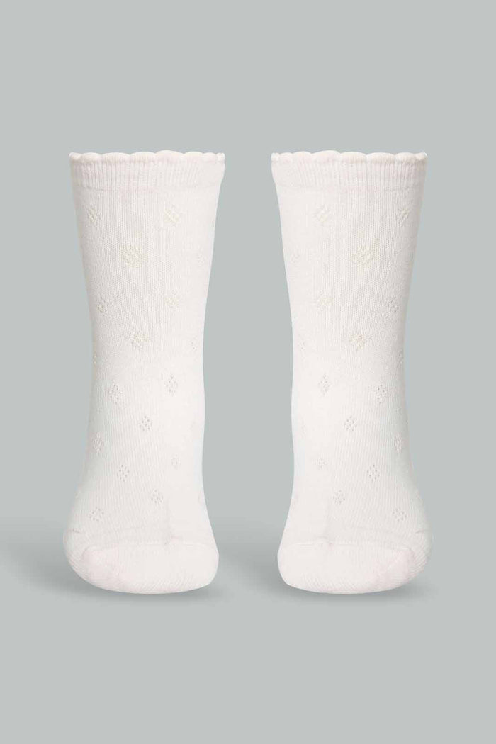 Redtag-Pink-Pair-Jacquard-Socks-Full-Length-Socks-Girls-2 to 8 Years