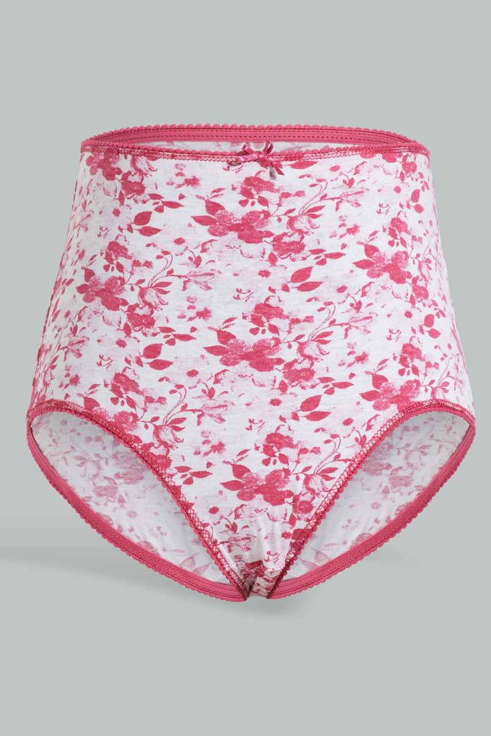 Redtag-Assoted-Print/Plain-Mama-Brief-(5-Pack)-365,-Category:Briefs,-Colour:Assorted,-Deals:New-In,-Filter:Women's-Clothing,-New-In-Women-APL,-Non-Sale,-Section:Women,-Women-Briefs--