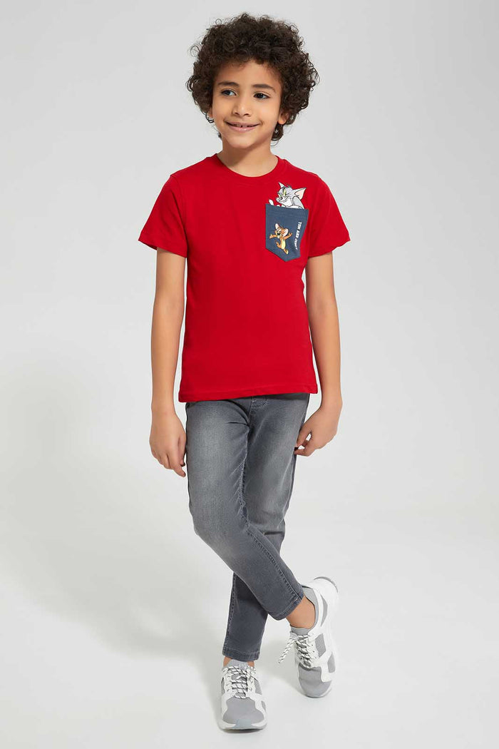 Redtag-Dark-Grey-Elasticated-Waist-Jean-365,-BOY-Jeans,-Category:Jeans,-Colour:Charcoal,-Deals:New-In,-Filter:Boys-(2-to-8-Yrs),-New-In-BOY-APL,-Non-Sale,-Section:Boys-(0-to-14Yrs),-TBL-Boys-2 to 8 Years