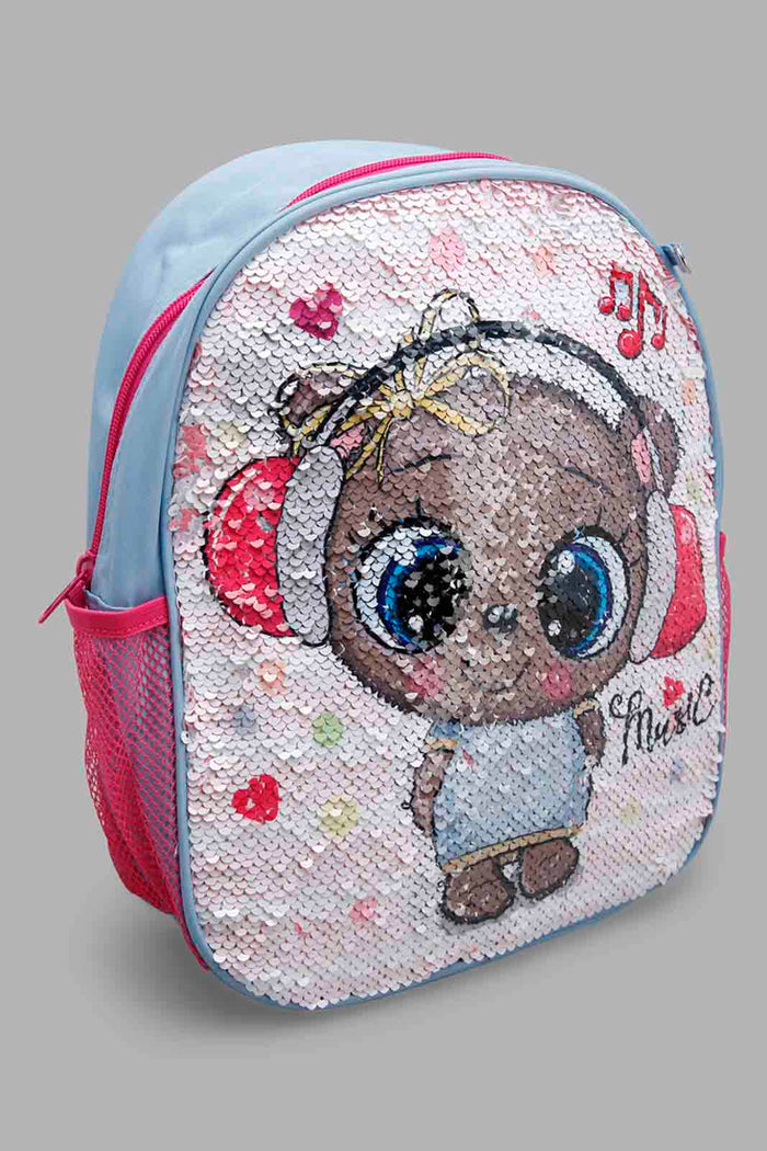 Redtag-Multicolour-Character-Embellished-Sequins-Backpack-Category:Bags,-CHR,-Colour:Assorted,-Filter:Girls-Accessories,-GIR-Bags,-New-In,-New-In-GIR-ACC,-Non-Sale,-Section:Girls-(0-to-14Yrs),-W22O-Girls-