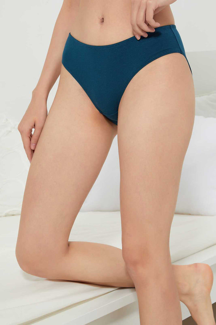 Redtag-Cotton-Bikini-Brief-Category:Briefs,-Colour:Navy,-Deals:New-In,-Filter:Women's-Clothing,-New-In-Women-APL,-Non-Sale,-Section:Women,-TBL,-W22B,-Women-Briefs--