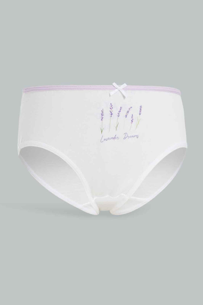 Redtag-Girls-7Pk-Brief-Floral---Dusty-Pink/White-365,-Category:Briefs,-Colour:White,-Deals:New-In,-ESS,-Filter:Girls-(2-to-8-Yrs),-GIR-Briefs,-New-In-GIR-APL,-Non-Sale,-Section:Girls-(0-to-14Yrs)-Girls-2 to 8 Years