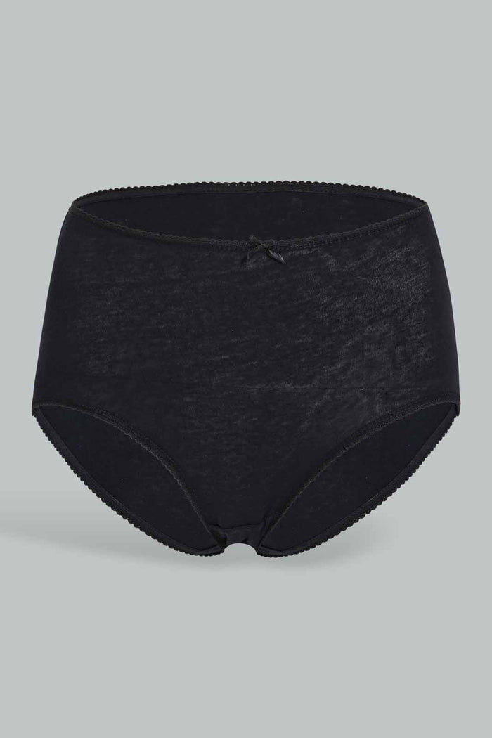 Redtag-Women-Black-Plain-Full-Brief-(5-Pack)-365,-Category:Briefs,-Colour:Black,-Deals:New-In,-Filter:Women's-Clothing,-New-In-Women-APL,-Non-Sale,-Section:Women,-Women-Briefs--