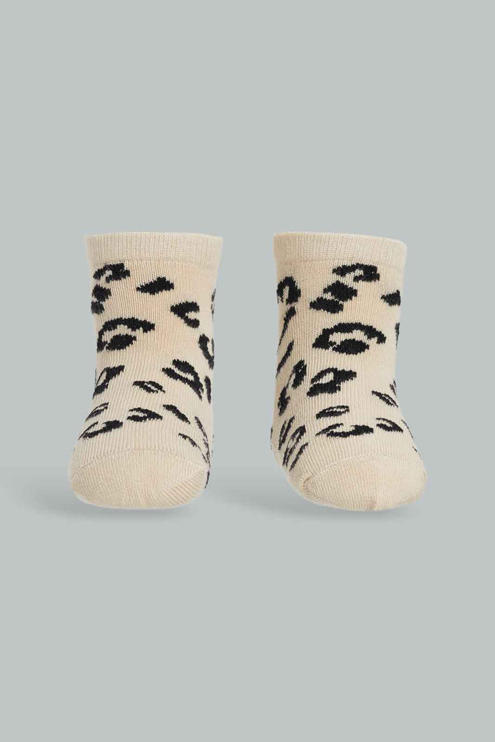Redtag-Girls-3Pk-Fashion-Beige-Animal-365,-Category:Socks,-Colour:Assorted,-Deals:New-In,-Filter:Girls-(2-to-8-Yrs),-GIR-Socks,-New-In-GIR-APL,-Non-Sale,-Section:Girls-(0-to-14Yrs)-Girls-2 to 8 Years