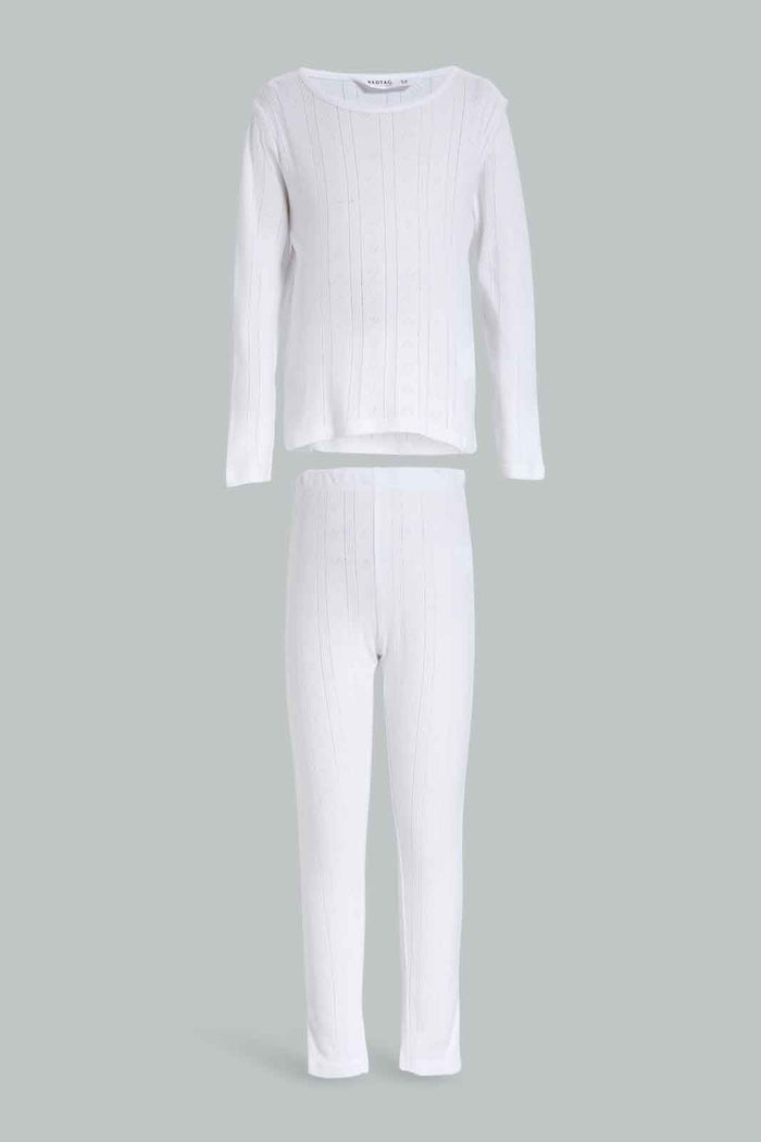 Redtag-Girls-White-Thermal-Set-365,-Category:Thermals,-Colour:White,-Deals:New-In,-Dept:Girls,-Filter:Girls-(2-to-8-Yrs),-GIR-Thermals,-New-In-GIR-APL,-Non-Sale,-Section:Girls-(0-to-14Yrs)-Girls-2 to 8 Years