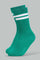 Redtag-Boys--Green-W/-White-Stripes-Crew-Length-Socks-365,-BOY-Socks,-Category:Socks,-Colour:Green,-Deals:New-In,-FIFA,-Filter:Boys-(2-to-8-Yrs),-New-In-BOY-APL,-Non-Sale,-Section:Boys-(0-to-14Yrs)-Boys-2 to 8 Years