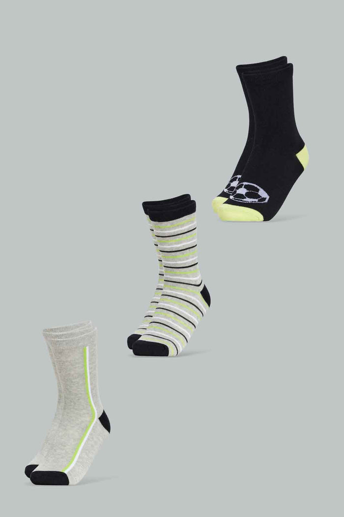 Redtag-Boys-Crew-Length-Pack-Of-3-Football-Sock
--Grey/-Striped/-Black-With-Football-365,-BSR-Socks,-Category:Socks,-Colour:Assorted,-Deals:New-In,-Filter:Senior-Boys-(8-to-14-Yrs),-New-In-BSR-APL,-Non-Sale,-Section:Boys-(0-to-14Yrs)-Senior-Boys-9 to 14 Years
